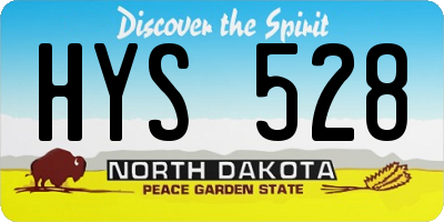 ND license plate HYS528