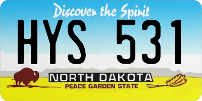 ND license plate HYS531