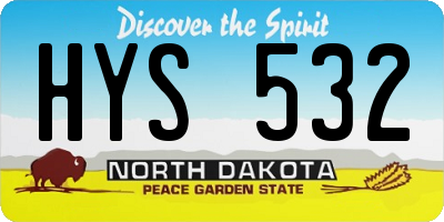 ND license plate HYS532