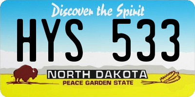 ND license plate HYS533