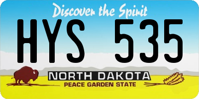 ND license plate HYS535
