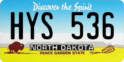 ND license plate HYS536