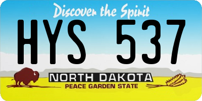 ND license plate HYS537