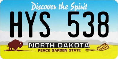 ND license plate HYS538