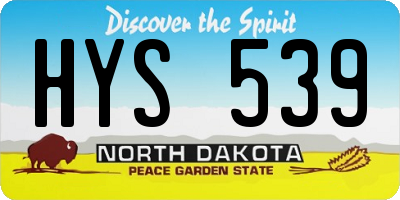 ND license plate HYS539