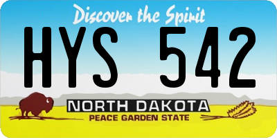 ND license plate HYS542
