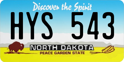 ND license plate HYS543