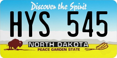 ND license plate HYS545