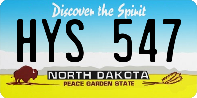 ND license plate HYS547