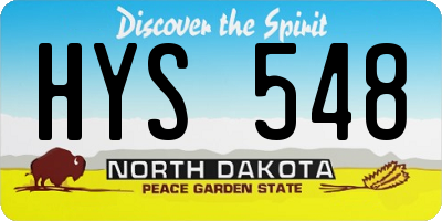ND license plate HYS548