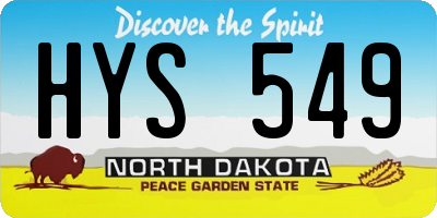 ND license plate HYS549