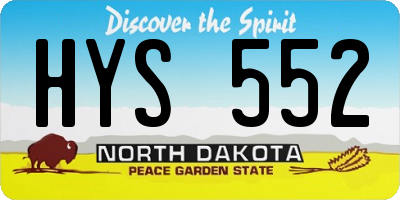 ND license plate HYS552