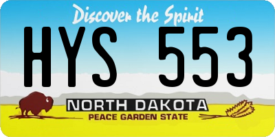 ND license plate HYS553