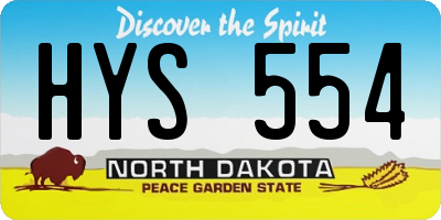 ND license plate HYS554