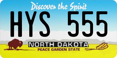 ND license plate HYS555