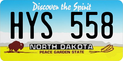 ND license plate HYS558