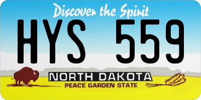 ND license plate HYS559