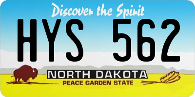ND license plate HYS562