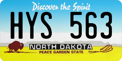 ND license plate HYS563