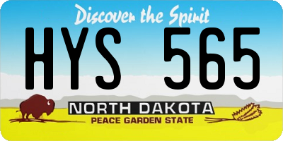 ND license plate HYS565