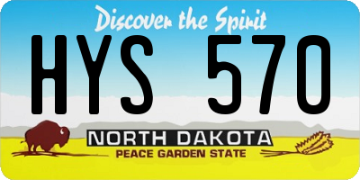 ND license plate HYS570