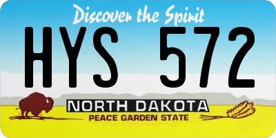 ND license plate HYS572