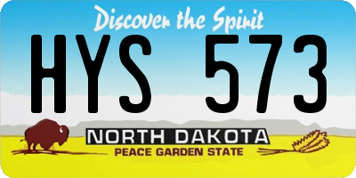 ND license plate HYS573