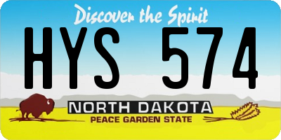 ND license plate HYS574