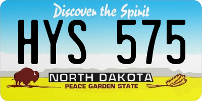 ND license plate HYS575