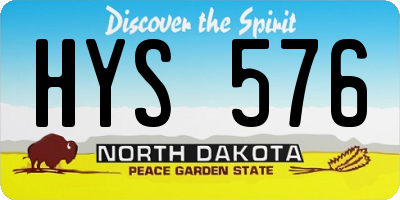 ND license plate HYS576