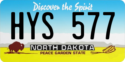 ND license plate HYS577