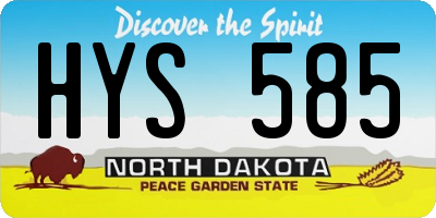 ND license plate HYS585