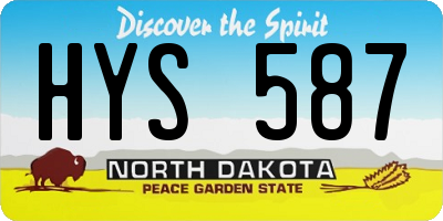 ND license plate HYS587