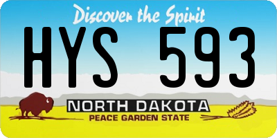ND license plate HYS593
