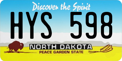 ND license plate HYS598