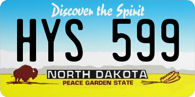 ND license plate HYS599
