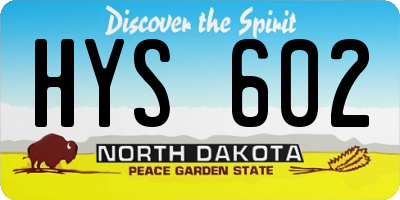 ND license plate HYS602
