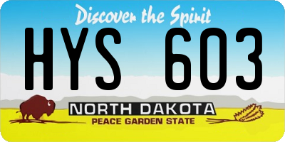 ND license plate HYS603