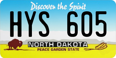 ND license plate HYS605