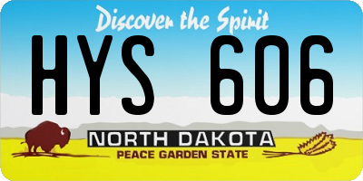 ND license plate HYS606