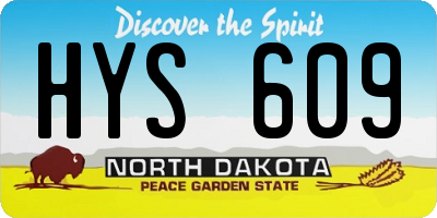 ND license plate HYS609