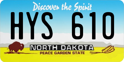 ND license plate HYS610