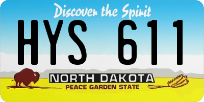 ND license plate HYS611