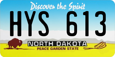 ND license plate HYS613