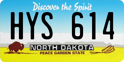ND license plate HYS614