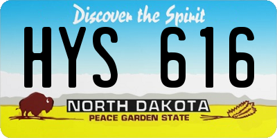 ND license plate HYS616