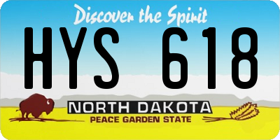 ND license plate HYS618