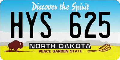 ND license plate HYS625