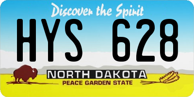 ND license plate HYS628