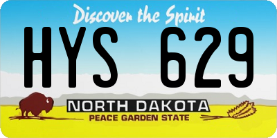 ND license plate HYS629